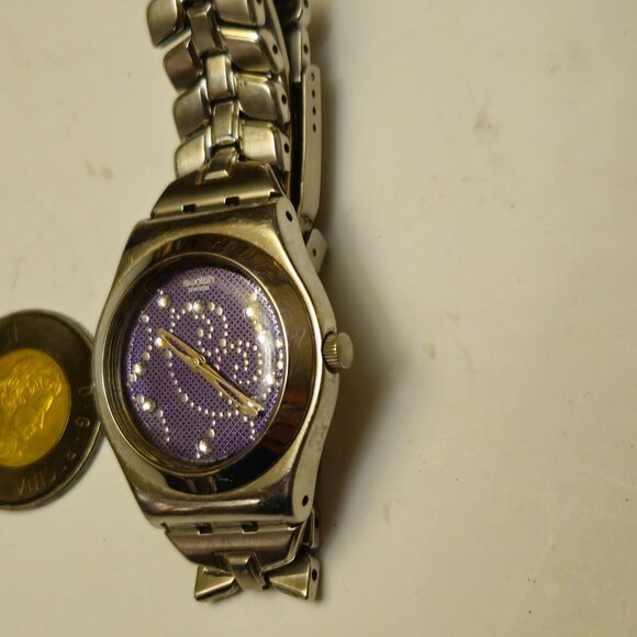 Swatch Irony Lady Stainless Steel Purple Crystal Dial Watch - Picture 10 of 16